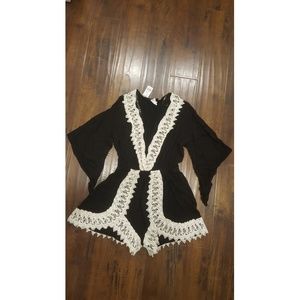 New Black with Cream Romper